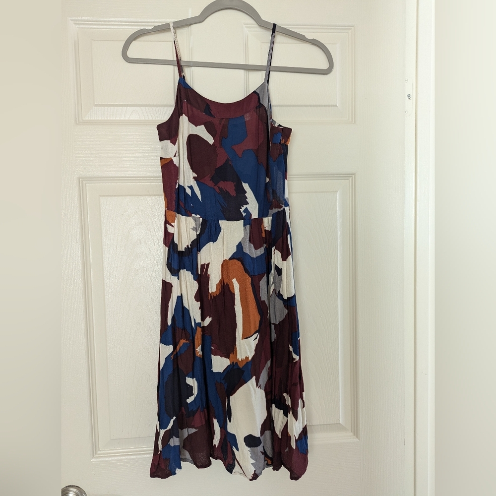 Abstract Print Sleeveless Dress
